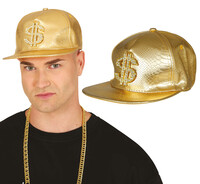 Pánsky zlatý disko klobúk s dolárom