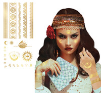 Zlaté tetovanie, rôzne typy 14 x 30 cm