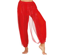 Dámske nohavice na brušné tance, červené