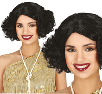 Dámska čierna parochňa Charleston, 20. roky 20. storočia