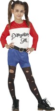 Dievčenský kostým Harley Quinn (top, šortky s opaskom)