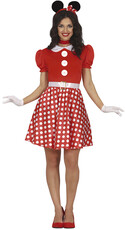 Dámsky kostým Minnie Mouse, červený