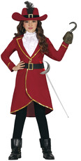 Dievčenský pirátsky kostým, červený