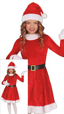 Dievčenský kostým pani Santa s klobúkom