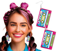 Retro náušnice v tvare kazety