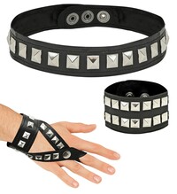 Rocková súprava (náhrdelník, náramok, jedna rukavica)