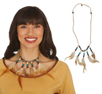 Indiánsky náhrdelník s pierkami