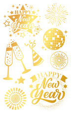 Zlaté tetovanie HAPPY NEW YEAR