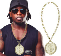 Zlatý náhrdelník s medailónom dolára, 13 cm