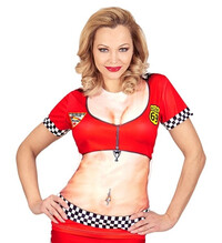 Dámske tričko s potlačou závodné dievča