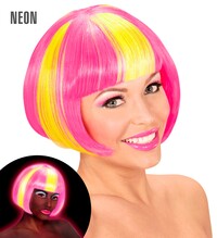 Dámska neónová parochňa Valentina, žlto-ružová