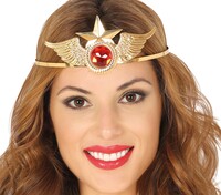 Dámska zlatá čelenka superhrdinu