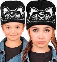 Detská čiapka typu beanie s mačkou