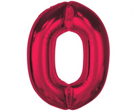 Fóliový balónik s číslicou nula, bordová farba, 92 cm
