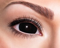 Certifikované týždenné farebné kontaktné šošovky bez dioptrií typu mini sclera, black magic