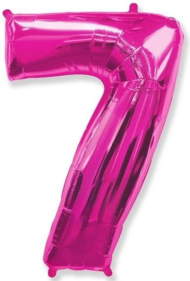 Fóliový balónik číslica 7 ružový 85cm