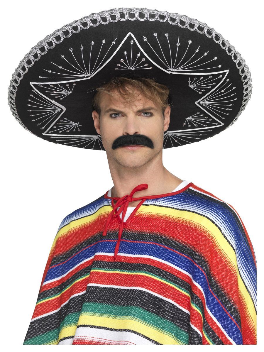 Čierne Sombréro so strieborným vyšívaním