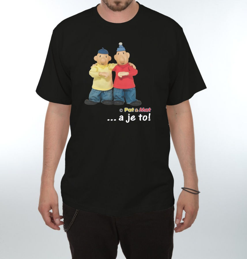 Tričko Pat a Mat (A je to) čierne Gesto