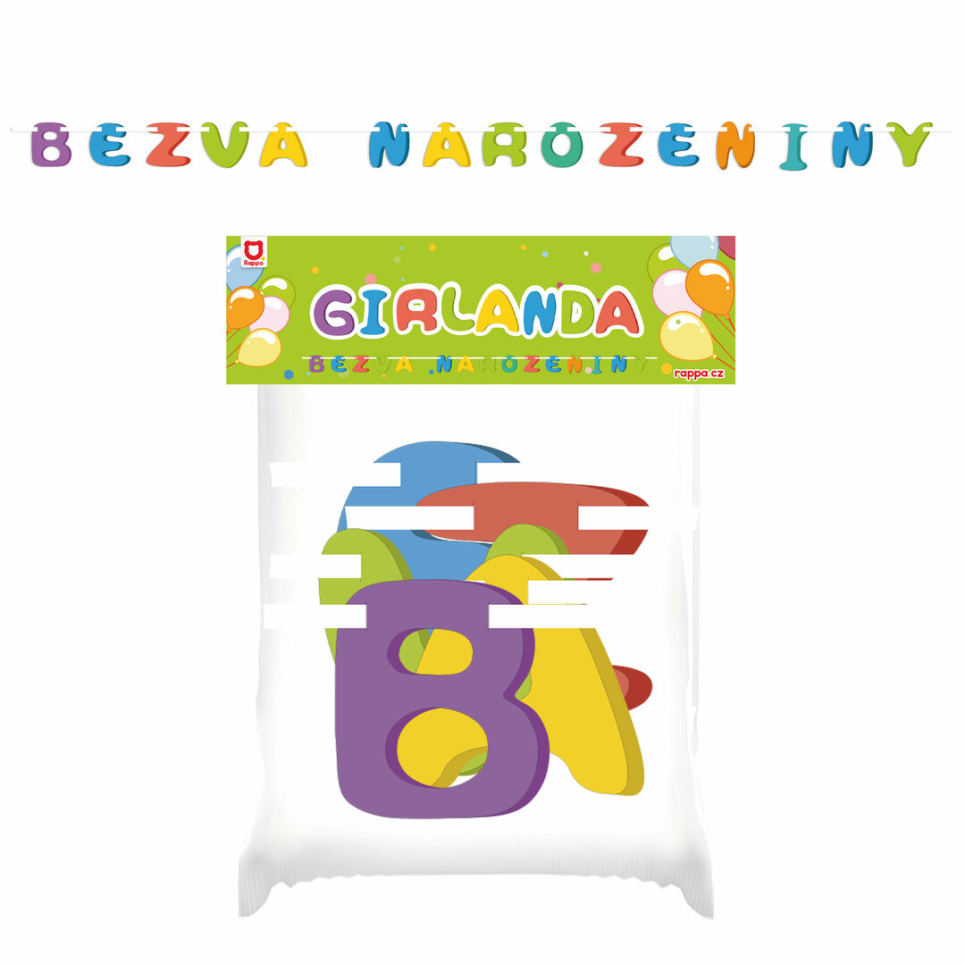 Papierová girlanda BEZVA NAROZENINY