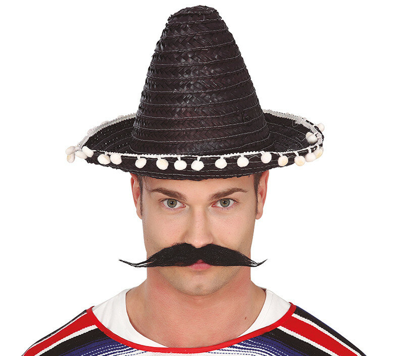 Mexické čierne sombrero (33 cm)