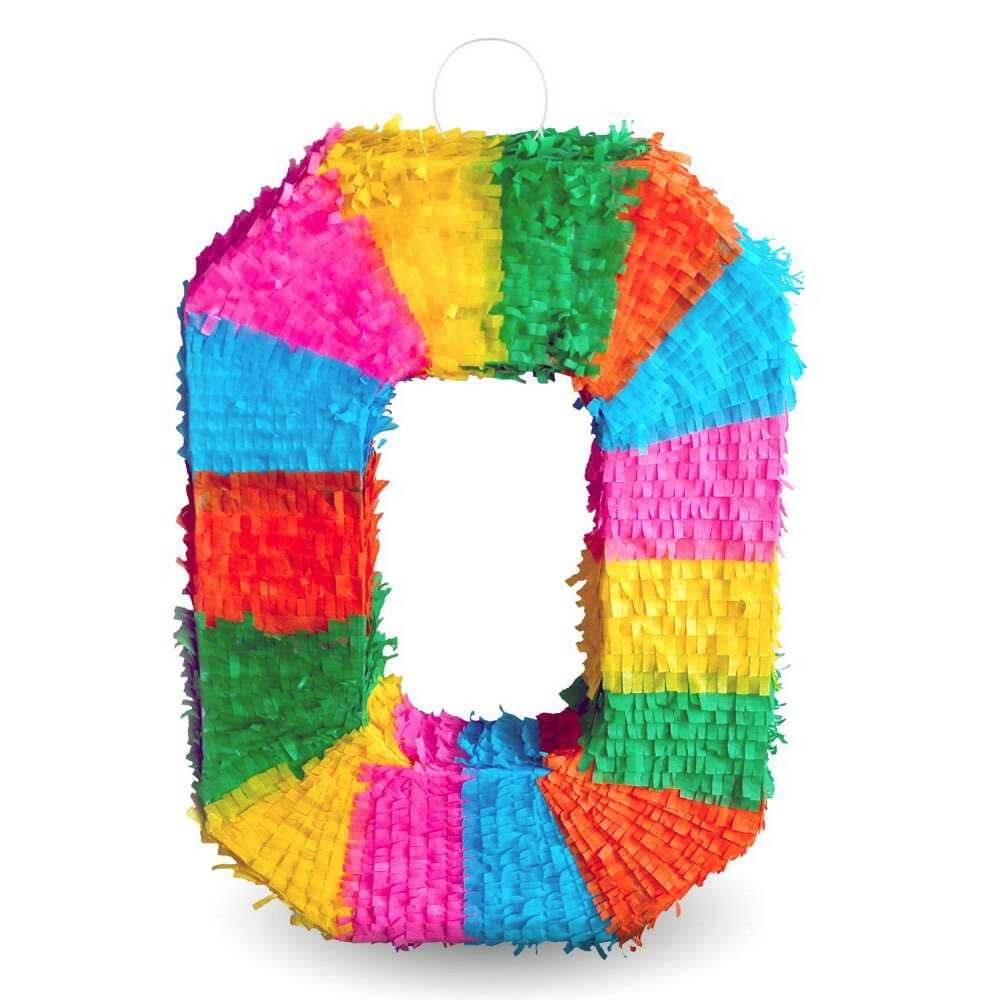 Piñata číslo 0 farebná (50x35x7,5 cm)