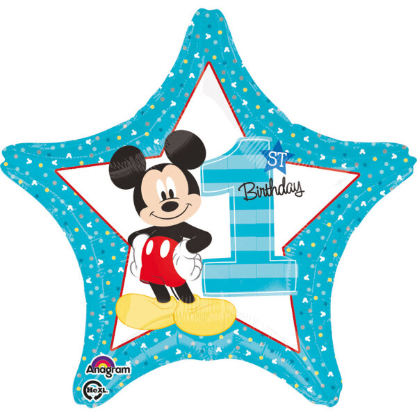 Fóliový balónik k 1. narodeninám Mickey Mouse, 43 cm