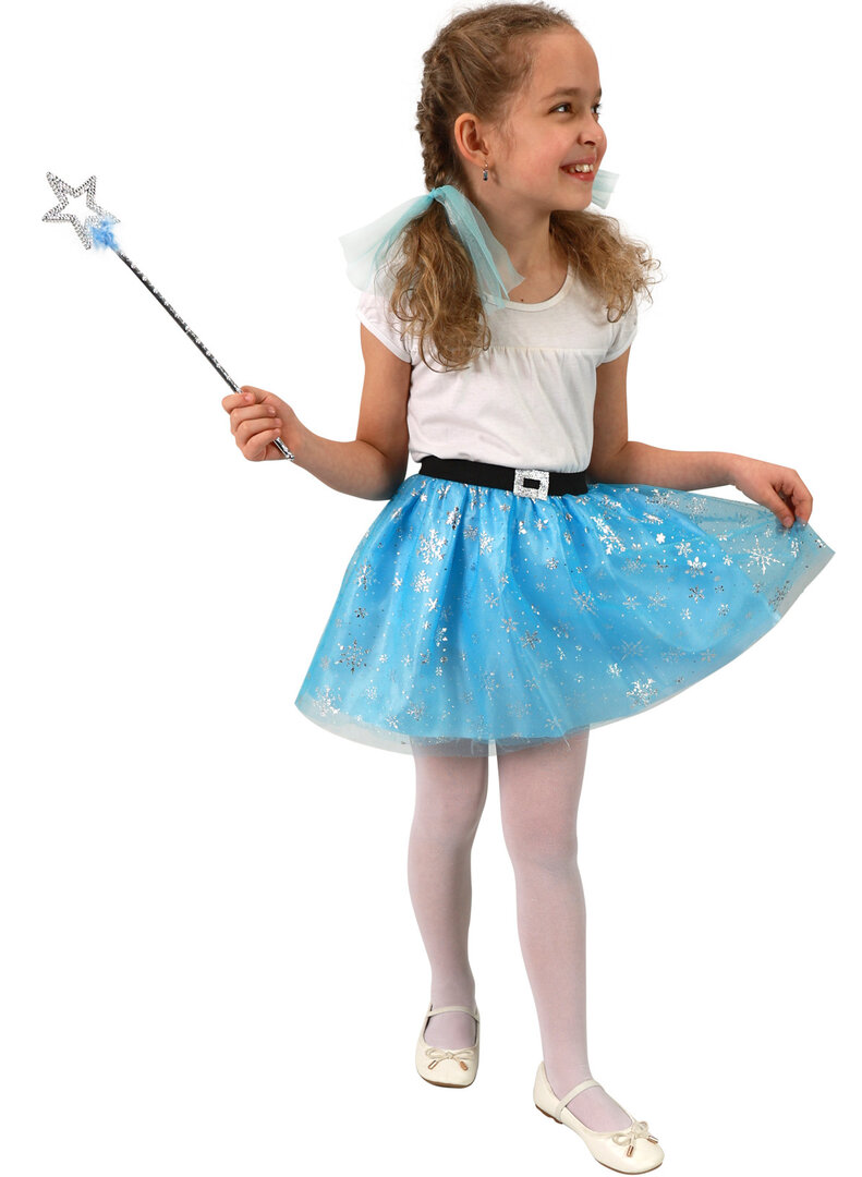 Detská tutu sukňa zimná princezná so snehovými vločkami