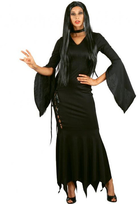 Dámsky kostým čarodejnice/Morticia Addams, veľkosť M
