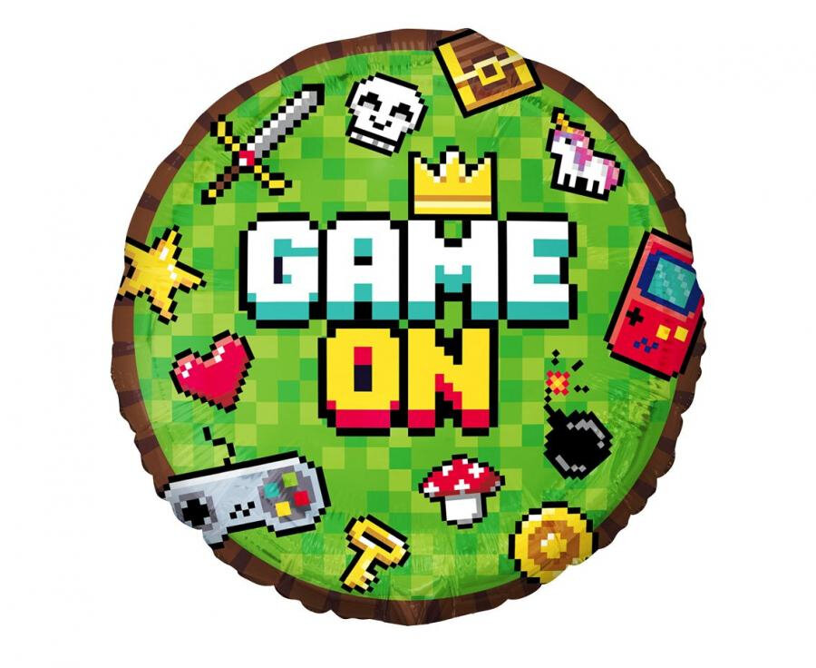 Fóliový balón s nápisom Game on, zelený