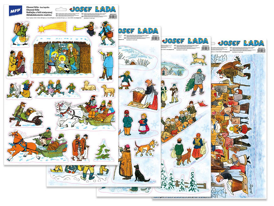 Okenná fólia Vianoce Jozef Lada VA019