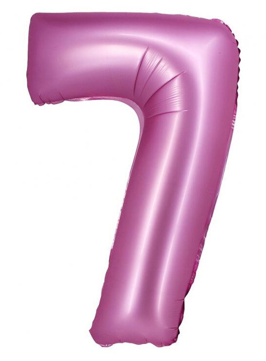 Fóliový balón číslica 7, ružový, 76 cm