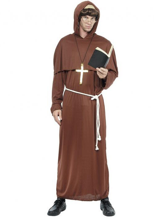 Pánsky mníšsky kostým (rúcho, opasok, kríž)