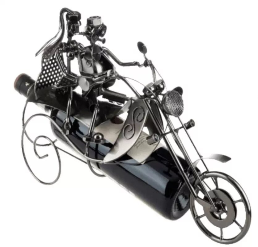 Pár na motocykli - stojan na víno