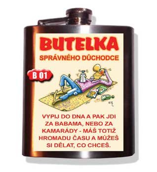 Ploskačka butelka správneho dôchodcu