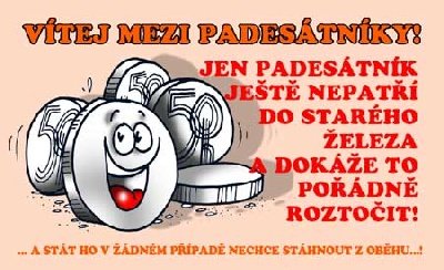 Preukaz vitajte medzi päťdesiatnikmi