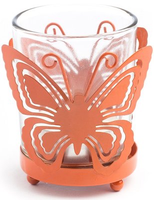 Sklenený sviečník motýľ 5,5x4,5cm