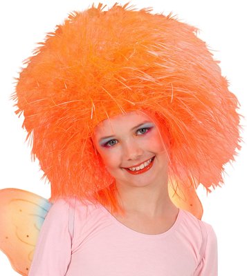 Dievčenská neonovo oranžová parochňa v štýle víly