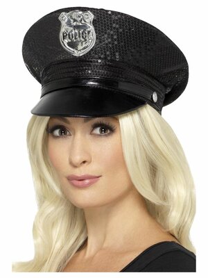 Dámska policajná čiapka s flitrami