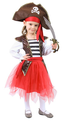 Detský kostým pirátka so sukňou