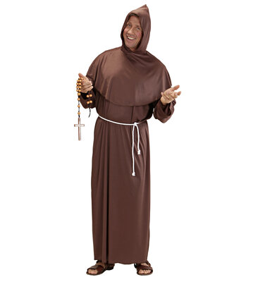 Pánsky kostým mních hnedý s opaskom