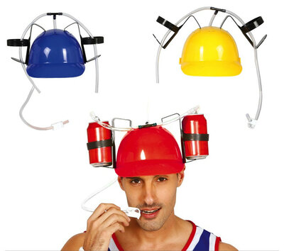 Prilba s držiakom na plechovky