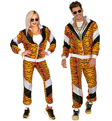 Unisex tigria neónová šusťákovka 80' roky - XL (II. Akosť)