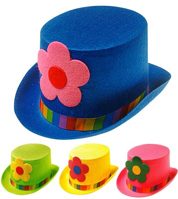 Klaunský klobúk rôznych farieb