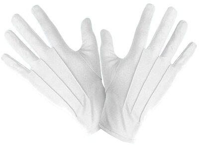 Biele rukavice po zápästí (šašo, mikuláš)