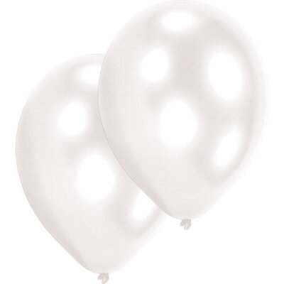 Sada 10ks bielych balónov (priemer 27 cm)