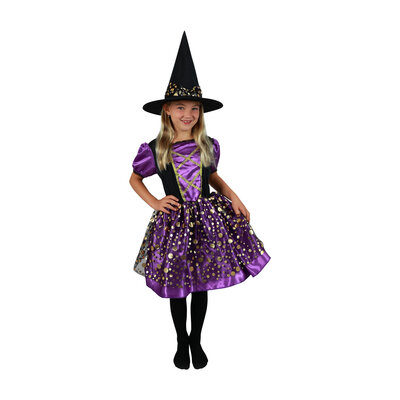 Detský kostým čarodejnice fialovo-čierny e-balík