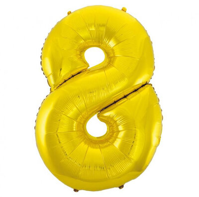 Fóliový balónik číslica 8 zlatý, 92 cm