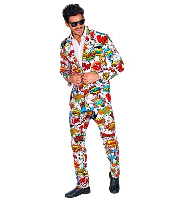 Pánsky oblek s potlačou, pop art