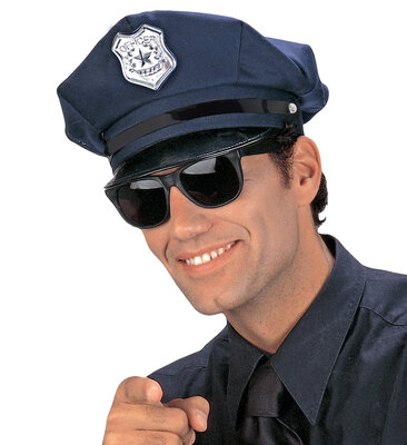 Modrá policajná čiapka pre dospelých
