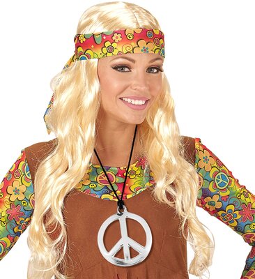 Plastový hippie náhrdelník peace
